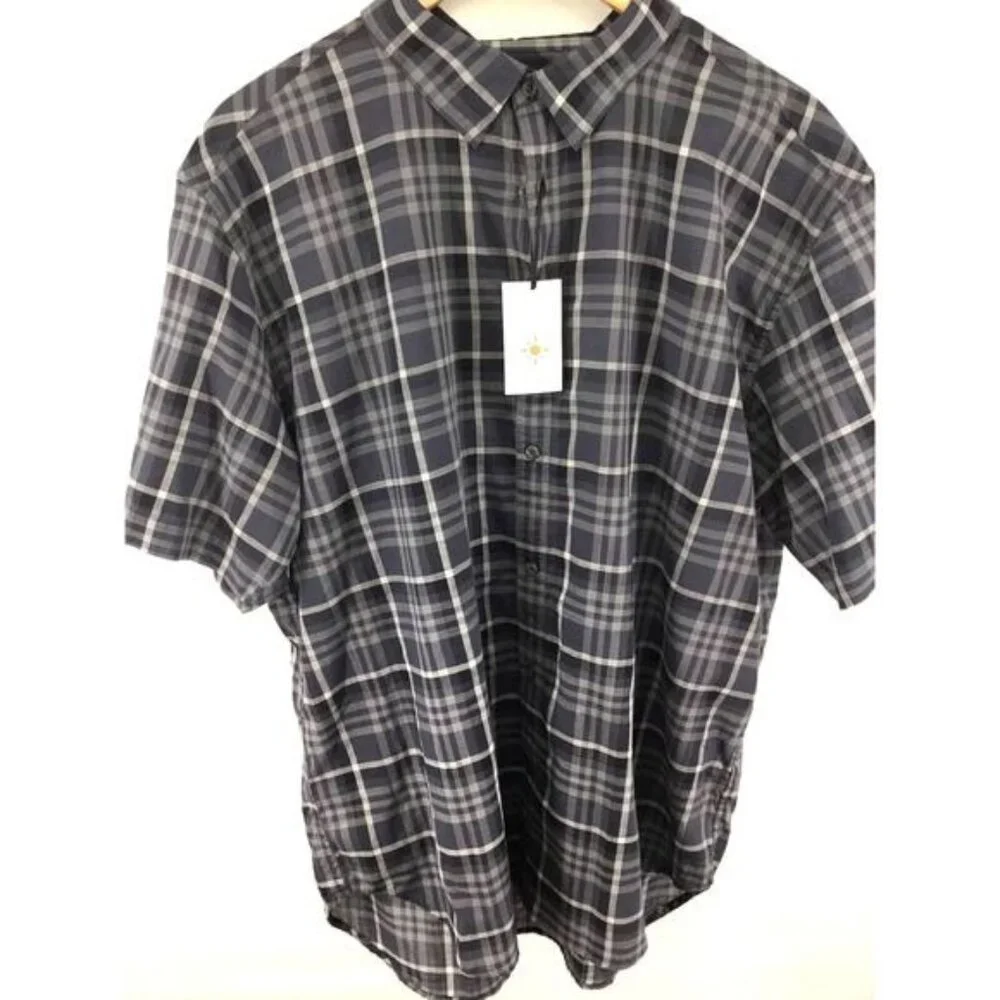 Coastaoro Short Sleeve Plaid‎ Shirt XL New
